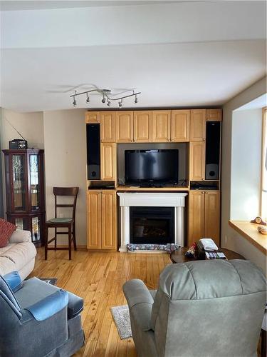 106 Conklin Street S, Crystal City, MB - Indoor Photo Showing Living Room With Fireplace