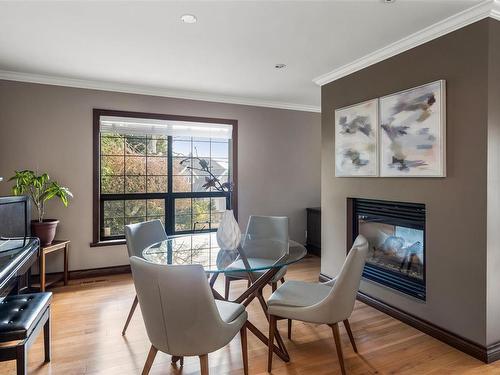803 Piermont Pl, Victoria, BC - Indoor Photo Showing Dining Room With Fireplace
