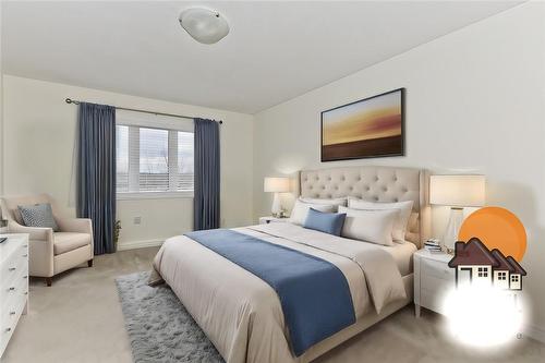 virtually staged master bedroom - 755 Linden Drive|Unit #39, Cambridge, ON - Indoor Photo Showing Bedroom