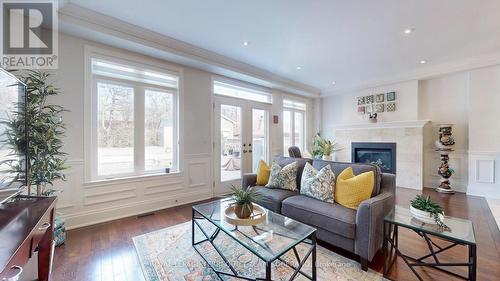 100 Falstaff Avenue, Toronto, ON - Indoor Photo Showing Living Room With Fireplace