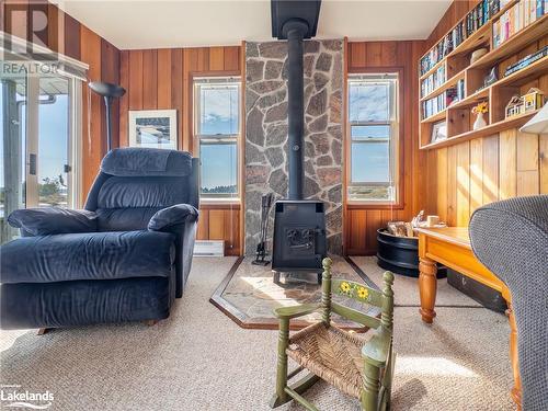 Living room - 278 Island C, Carling, ON - Indoor With Fireplace