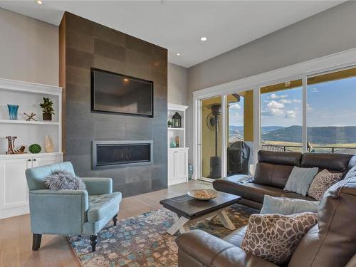 304 Silversage Bluff Lane, Vernon, BC - Indoor Photo Showing Living Room With Fireplace