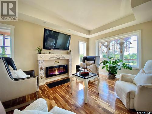 Solitude Acres, Fertile Belt Rm No. 183, SK - Indoor Photo Showing Living Room With Fireplace