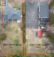 Red outlines denote approximate property line layout for 5961 Perth Street. Also illustrated in red outline is 5967 Perth Street, also available for sale, MLS#1382913. See available survey for mor - 