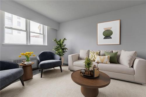 Virtually staged - 802 King Street W|Unit #1, Hamilton, ON - Indoor Photo Showing Living Room