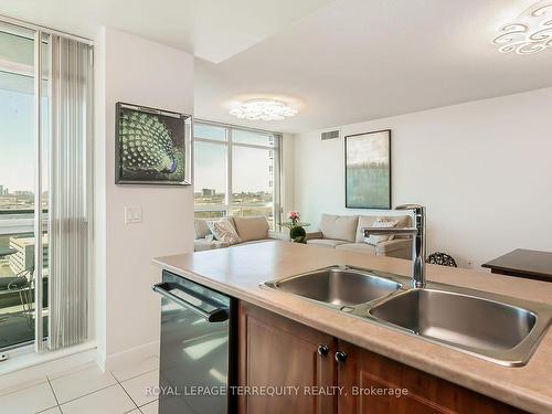 1909-225 Sherway Gardens Rd, Toronto, ON - Indoor Photo Showing Kitchen With Double Sink