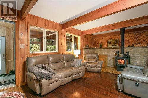 457 Dyers Bay Road, Miller Lake, ON - Indoor Photo Showing Living Room With Fireplace