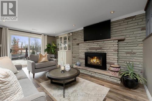 11 Mountain St, Halton Hills, ON - Indoor Photo Showing Living Room With Fireplace