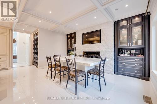 2 Huntingwood Court, Vaughan, ON - Indoor Photo Showing Dining Room With Fireplace