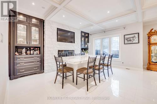 2 Huntingwood Court, Vaughan, ON - Indoor Photo Showing Dining Room With Fireplace