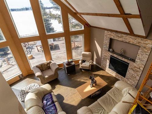 110 N Poplar Bay Road North, S Of Keewatin, ON - Indoor Photo Showing Living Room With Fireplace