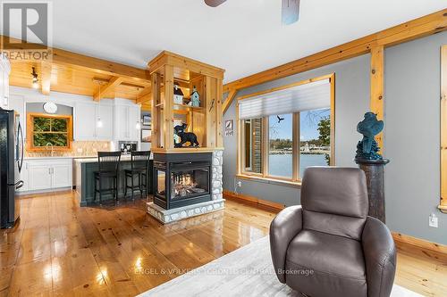 54 William Street, Northern Bruce Peninsula, ON - Indoor Photo Showing Living Room With Fireplace
