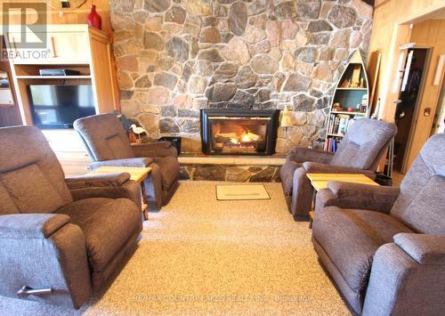 151 Mckelvey Beach Rd, Kawartha Lakes, ON - Indoor Photo Showing Living Room With Fireplace