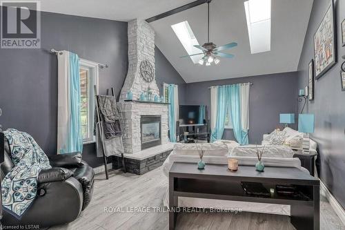 24920 Marsh Line, West Elgin, ON - Indoor Photo Showing Living Room With Fireplace