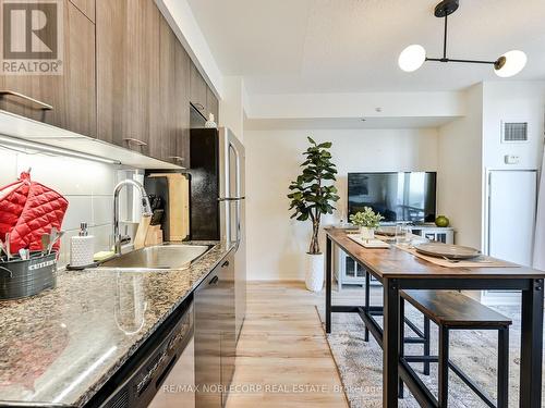 #907 -20 Joe Shuster Way, Toronto, ON - Indoor Photo Showing Kitchen With Upgraded Kitchen