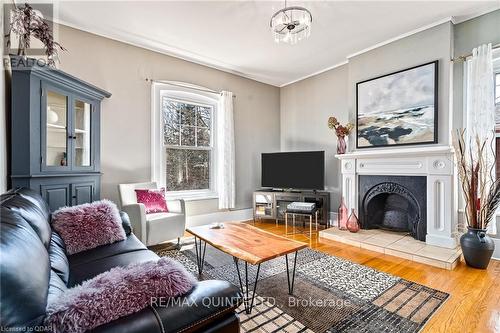 156 Bridge Street E, Belleville, ON - Indoor Photo Showing Living Room With Fireplace