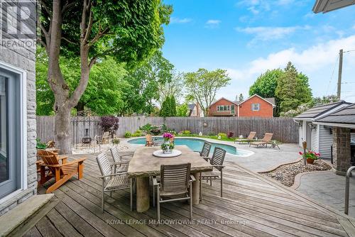 18 Church Street, Halton Hills, ON - Outdoor With In Ground Pool With Deck Patio Veranda