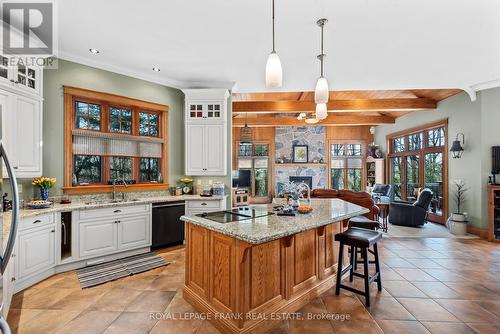 229 Louisa Street, Kawartha Lakes, ON - Indoor Photo Showing Kitchen With Fireplace