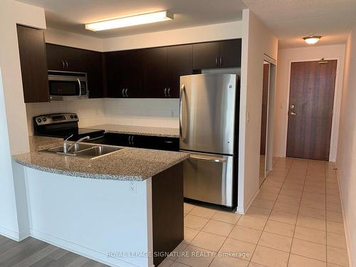 1511-4900 Glen Erin Dr, Mississauga, ON - Indoor Photo Showing Kitchen With Stainless Steel Kitchen With Double Sink