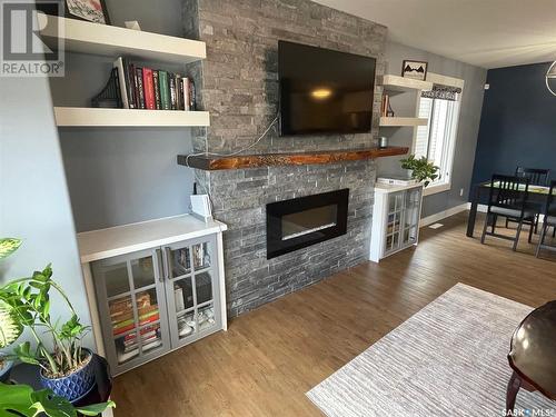 869 6Th Street E, Prince Albert, SK - Indoor Photo Showing Living Room With Fireplace