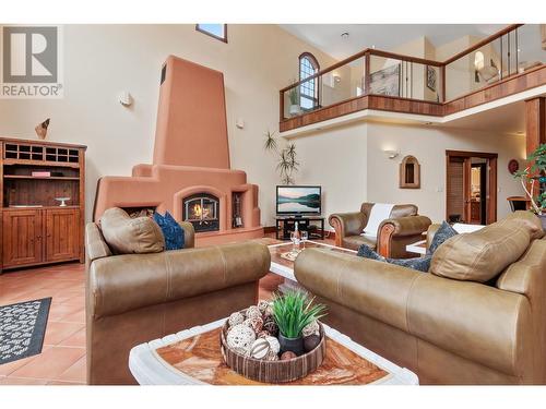 1070 Lakeshore Drive W Unit# 201 & 202, Penticton, BC - Indoor Photo Showing Living Room With Fireplace