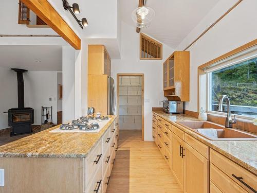 3500 Granite Bay Rd, Quadra Island, BC - Indoor Photo Showing Kitchen With Double Sink