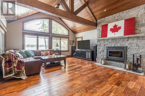 2377 Orimat Road, Severn, ON - Indoor Photo Showing Living Room With Fireplace