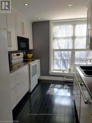 #307 -460 Wellington St, London, ON - Indoor Photo Showing Kitchen With Double Sink