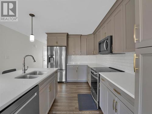 203 Meadowview, Amherstburg, ON - Indoor Photo Showing Kitchen With Stainless Steel Kitchen With Double Sink With Upgraded Kitchen