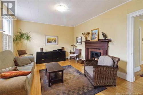 445 George Street, Fredericton, NB - Indoor Photo Showing Living Room With Fireplace