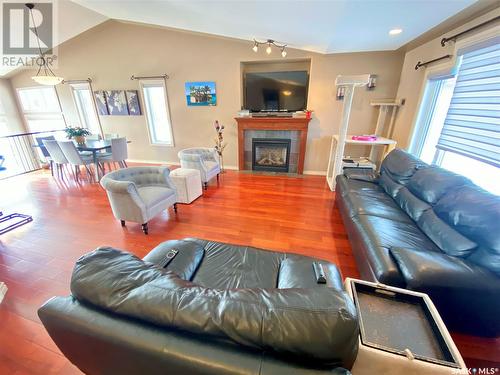 85 Poplar Bay, Yorkton, SK - Indoor Photo Showing Living Room With Fireplace