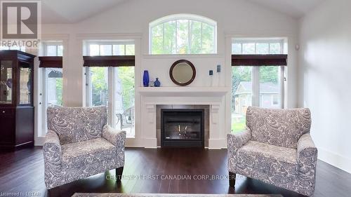 78 Gill Road, Lambton Shores, ON - Indoor Photo Showing Living Room With Fireplace