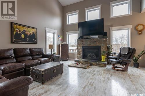 1210 Dennis Street, Esterhazy, SK - Indoor Photo Showing Living Room With Fireplace
