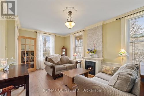 28 Olive Street, Belleville, ON - Indoor Photo Showing Living Room With Fireplace