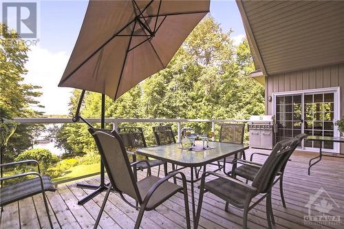 Good size upper  deck for outdoor entertaining - 154 Bluff Point Drive, Calabogie, ON - Outdoor With Deck Patio Veranda With Exterior