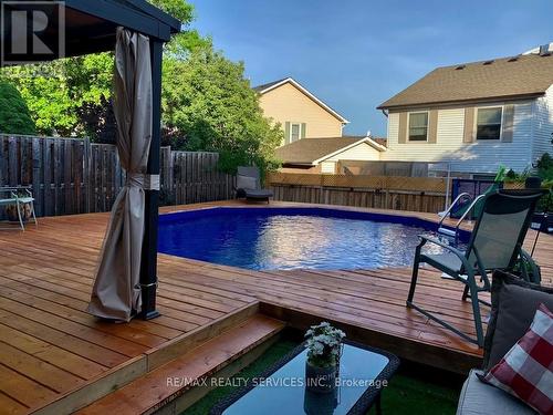 105 Fanshawe Dr, Brampton, ON - Outdoor With Above Ground Pool With Deck Patio Veranda With Exterior