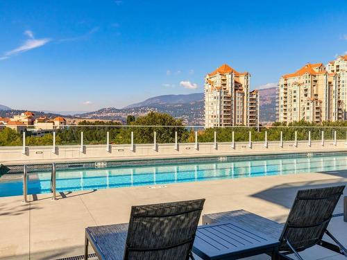 1707-1191 Sunset Drive, Kelowna, BC - Outdoor With In Ground Pool With Deck Patio Veranda