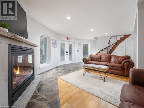 41 Boyd'S Harbour Loop, Northern Bruce Peninsula, ON - Indoor Photo Showing Living Room With Fireplace