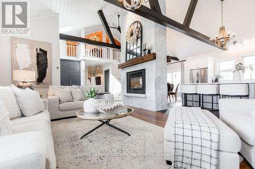 70 Wasaga Sands Drive, Wasaga Beach, ON - Indoor Photo Showing Living Room With Fireplace