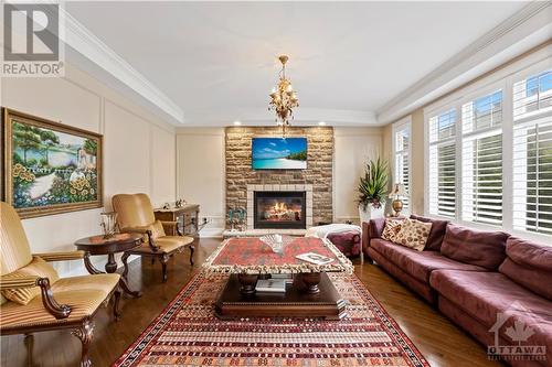 213 Dunston Terrace, Ottawa, ON - Indoor Photo Showing Living Room With Fireplace