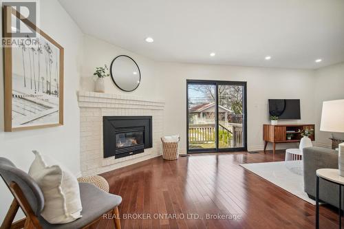 196 Gamble Ave, Toronto, ON - Indoor Photo Showing Living Room With Fireplace