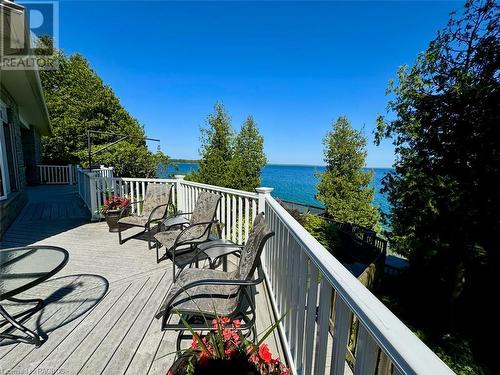 Stunning elevated water views. - 157 Georgian Dr Drive, Northern Bruce Peninsula, ON - Outdoor With Deck Patio Veranda With Exterior