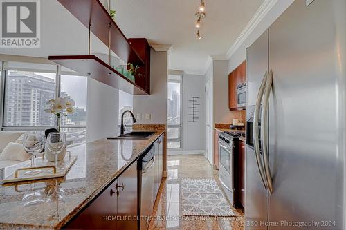 #703 -5 Mariner Terr, Toronto, ON - Indoor Photo Showing Kitchen With Double Sink With Upgraded Kitchen