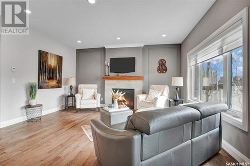 110 Gillies Lane, Saskatoon, SK - Indoor Photo Showing Living Room With Fireplace