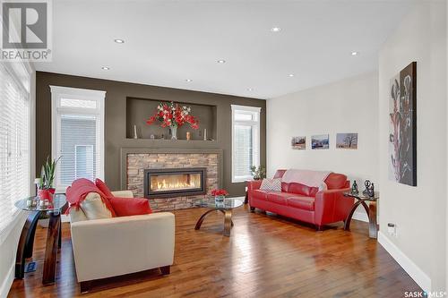 5417 Blake Crescent, Regina, SK - Indoor Photo Showing Living Room With Fireplace