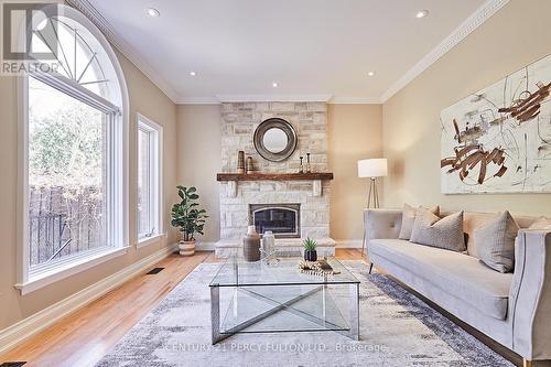 854 Baylawn Drive, Pickering, ON - Indoor Photo Showing Living Room With Fireplace