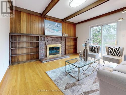 46 Kimberdale Crescent, Toronto, ON - Indoor Photo Showing Living Room With Fireplace