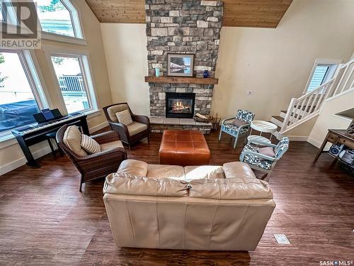 119 Elim Lane, Lac Pelletier, SK - Indoor Photo Showing Living Room With Fireplace