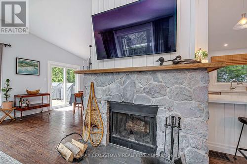 1399 Gill Road, Springwater, ON - Indoor Photo Showing Living Room With Fireplace
