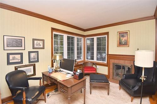 11 Forsyth Place, Hamilton, ON - Indoor Photo Showing Office With Fireplace